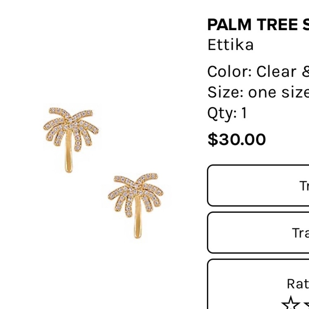 Palm Tree Stud Earrings